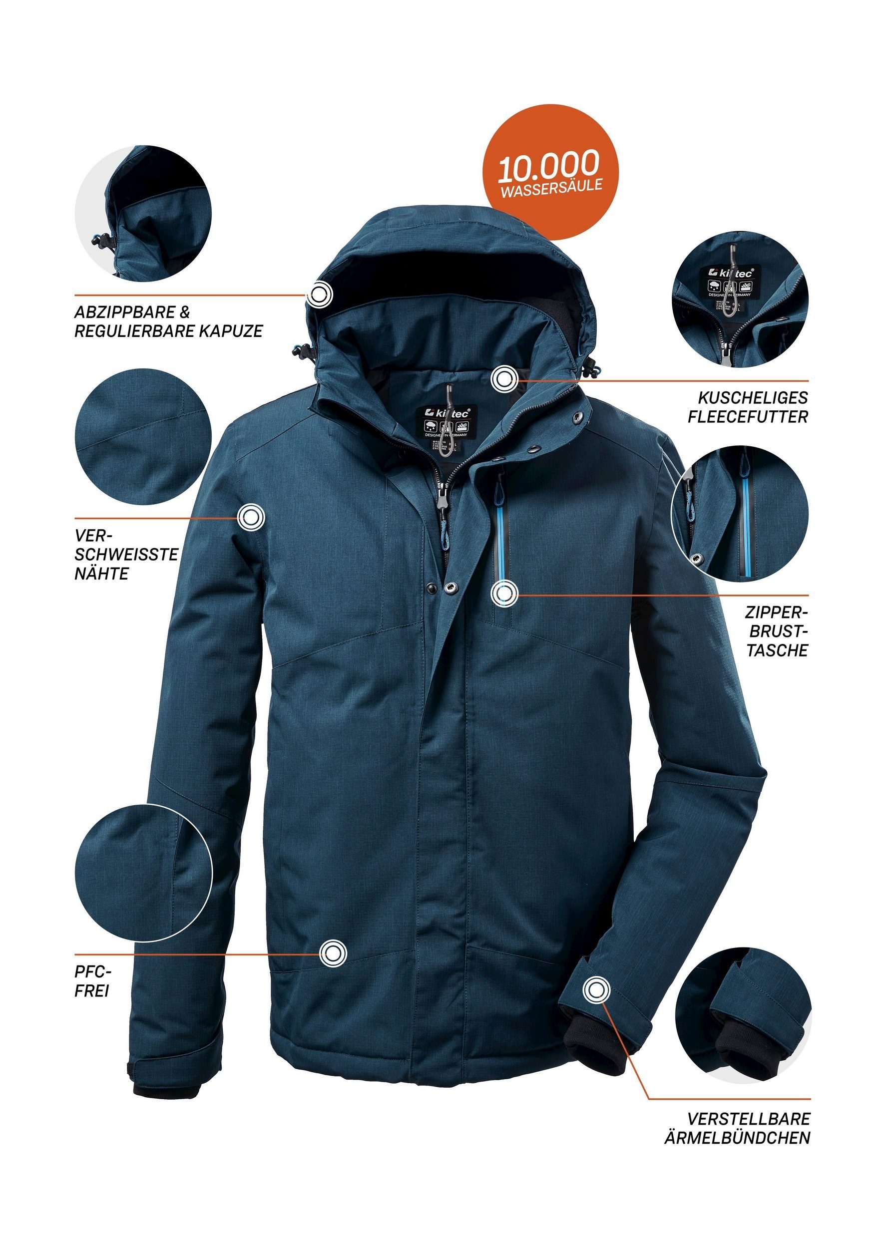 Killtec Funktionsjacke KOW 161 MN JCKT Atmungsaktiv, Wasserabweisend, Windabweisend