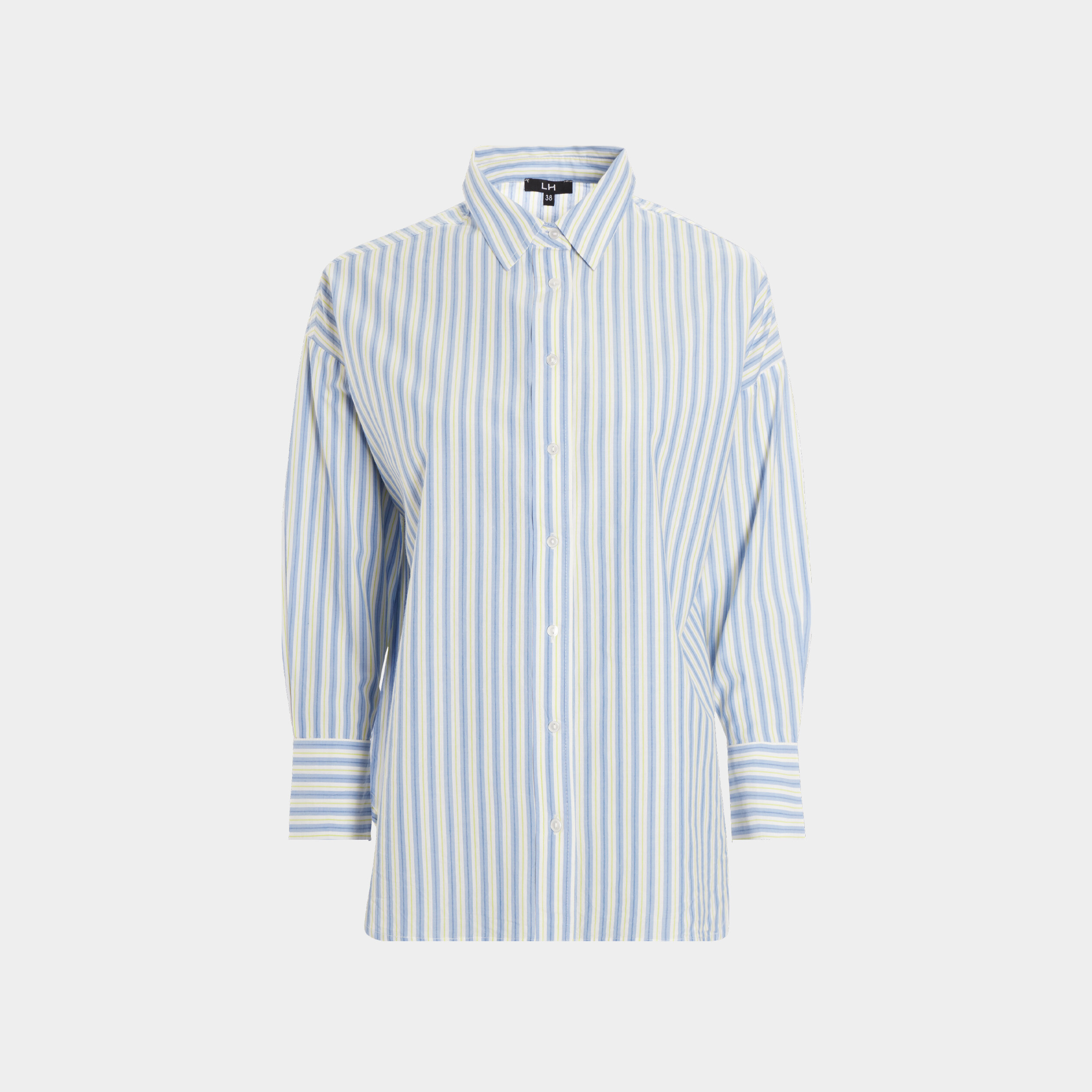 Chemise oversize manches longues bleu femme | La Halle