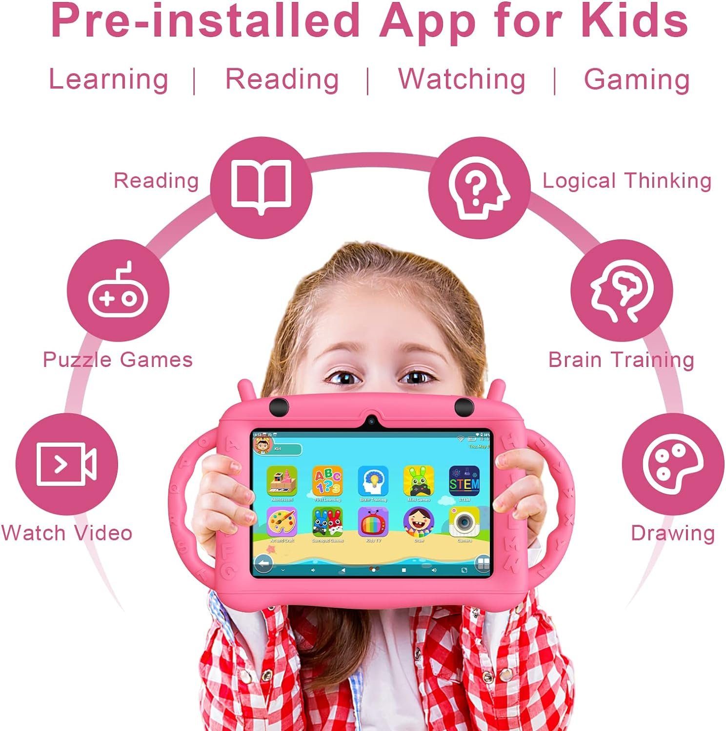 EagleSoar Kinder Tablet Kleinkind mit Kindersicherung Kinder APP Tablet (7