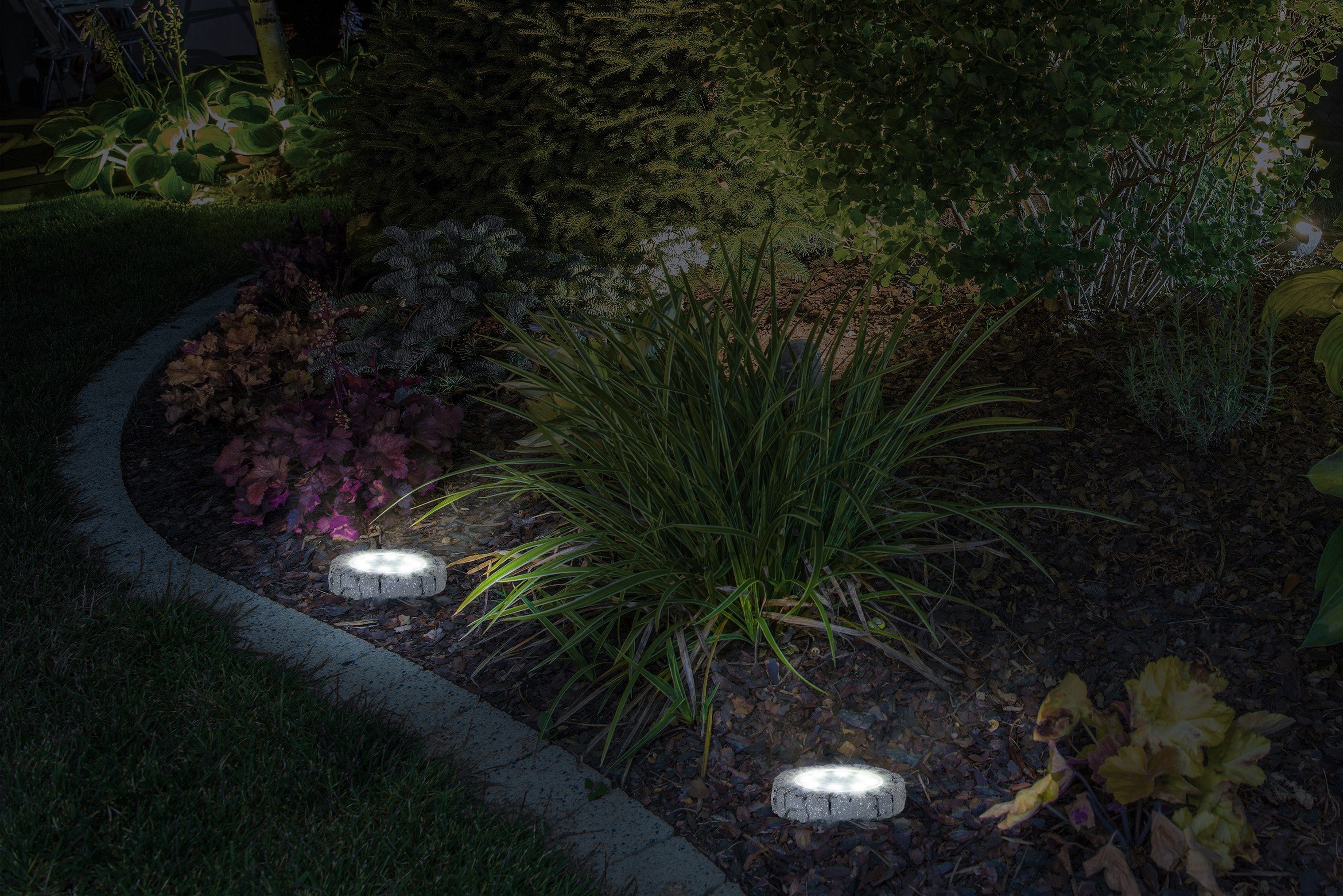 näve LED Gartenleuchte Kian, LED fest integriert, Warmweiß, LED Solar-Boden-Erdspieß, 6er Set
