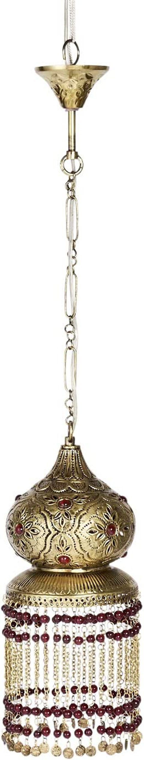 Marrakesch Orient & Mediterran Interior Deckenleuchte Orientalische Lampe Pendelleuchte Messing Ghadir 40cm, ohne Leuchtmittel, Handarbeit
