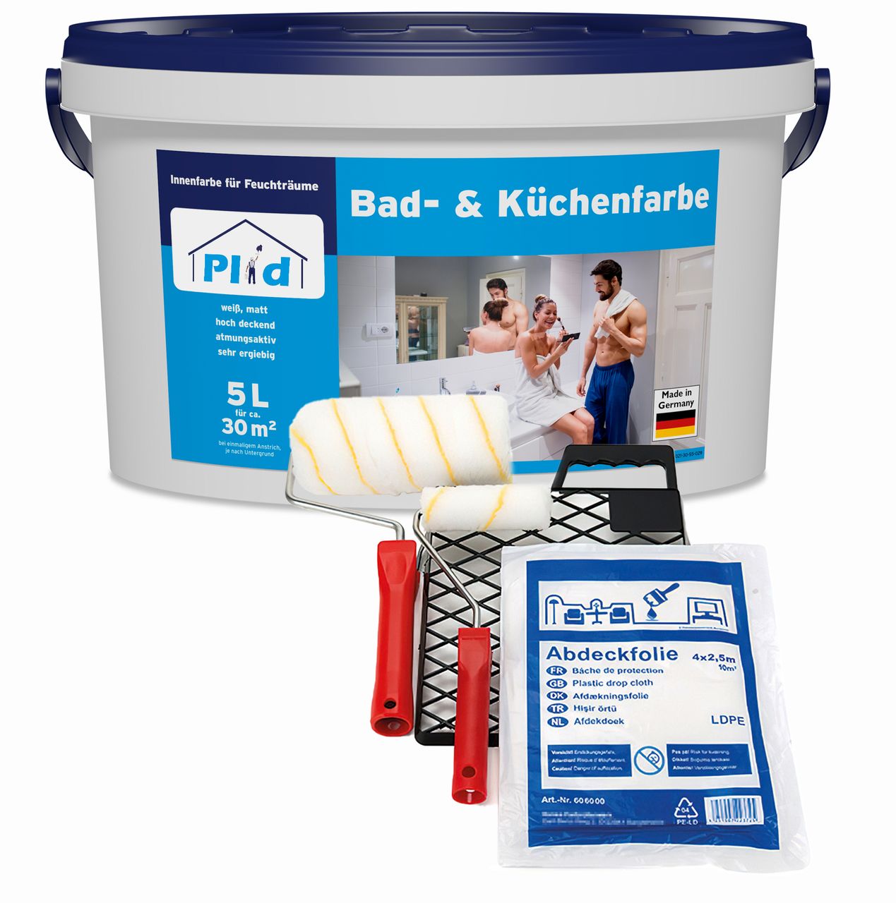 Plid Premium Bad & Küchenfarbe Badfarbe Küchenfarbe Feuchtraumfarbe Weiß