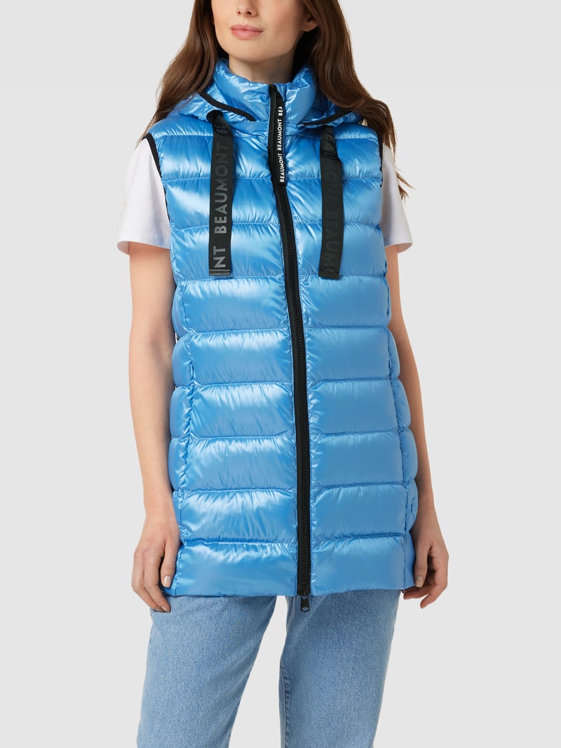Daunenweste mit Label-Details in blau