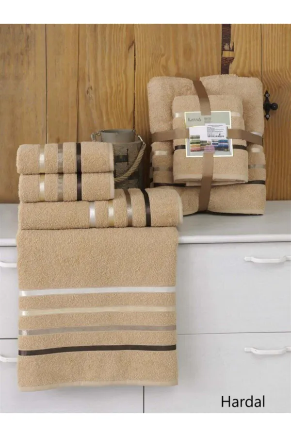 Karna Home  Bale 4-teiliges Badetuch-Set Senf