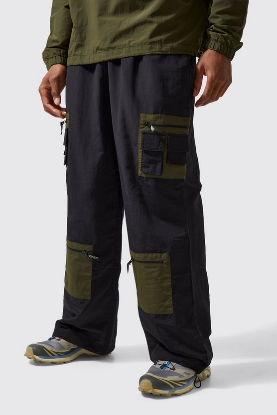 Matte Nylon Cargo-Hose mit weitem Bein