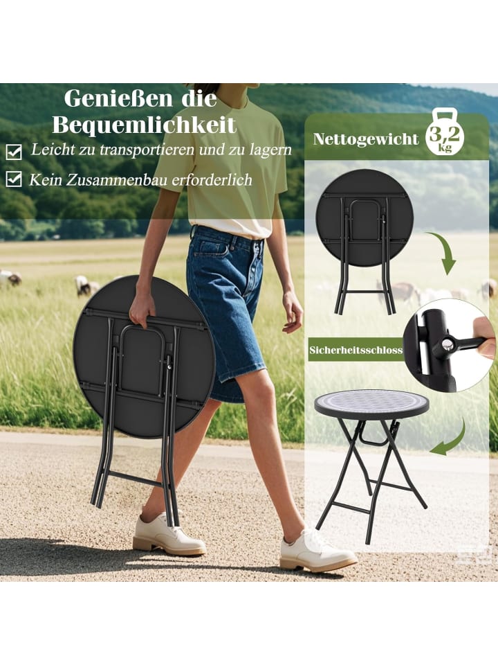 COSTWAY Beistelltisch klappbar 46 x 48 cm in Grau günstig kaufen onesize