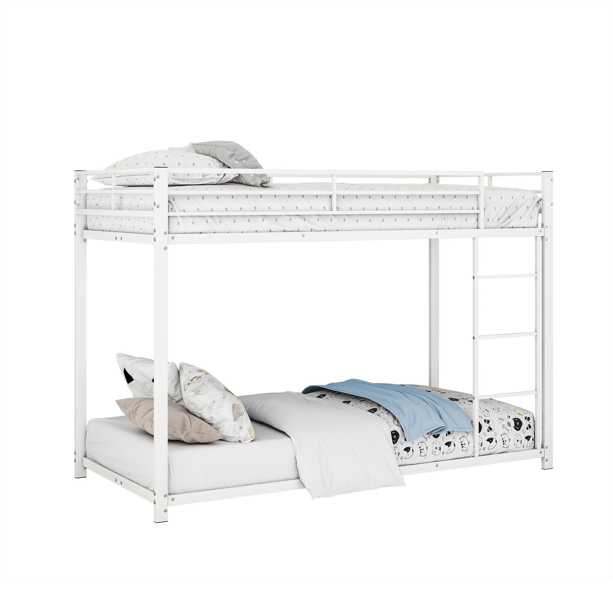 HAUSS SPLOE Etagenbett Etagenbett Metallbett Kinderbett Hochbett Bettrahmen Einzelbett (90*200 cm, Eisenetagenbetten in klassischer Form), ohne Matratze