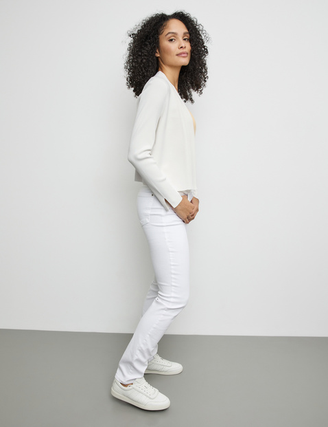 Offener Cardigan aus feinem Rippstrick