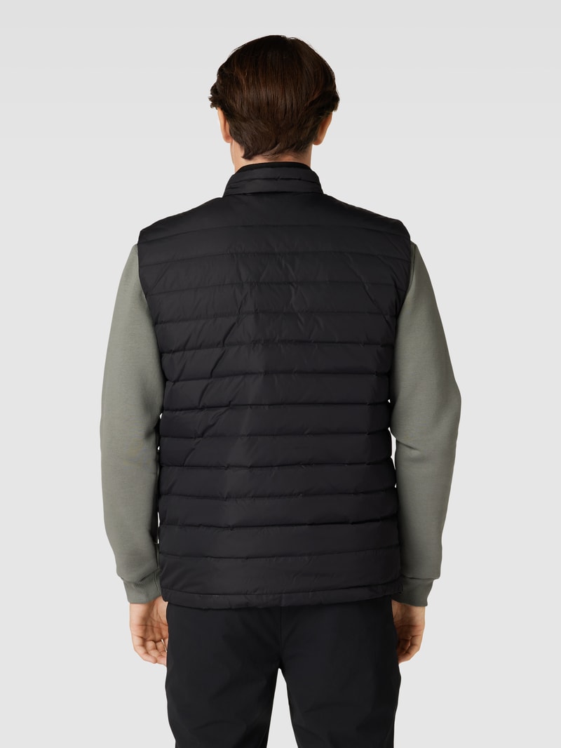 Steppweste mit Label-Patch Modell 'Lincoln' in schwarz