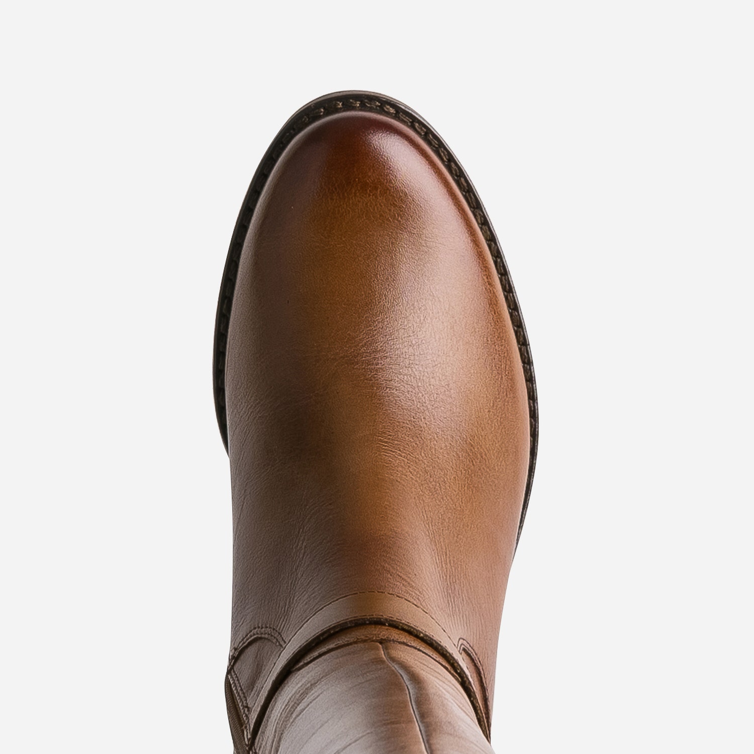 Botte CAPRICE camel cuir bi matière