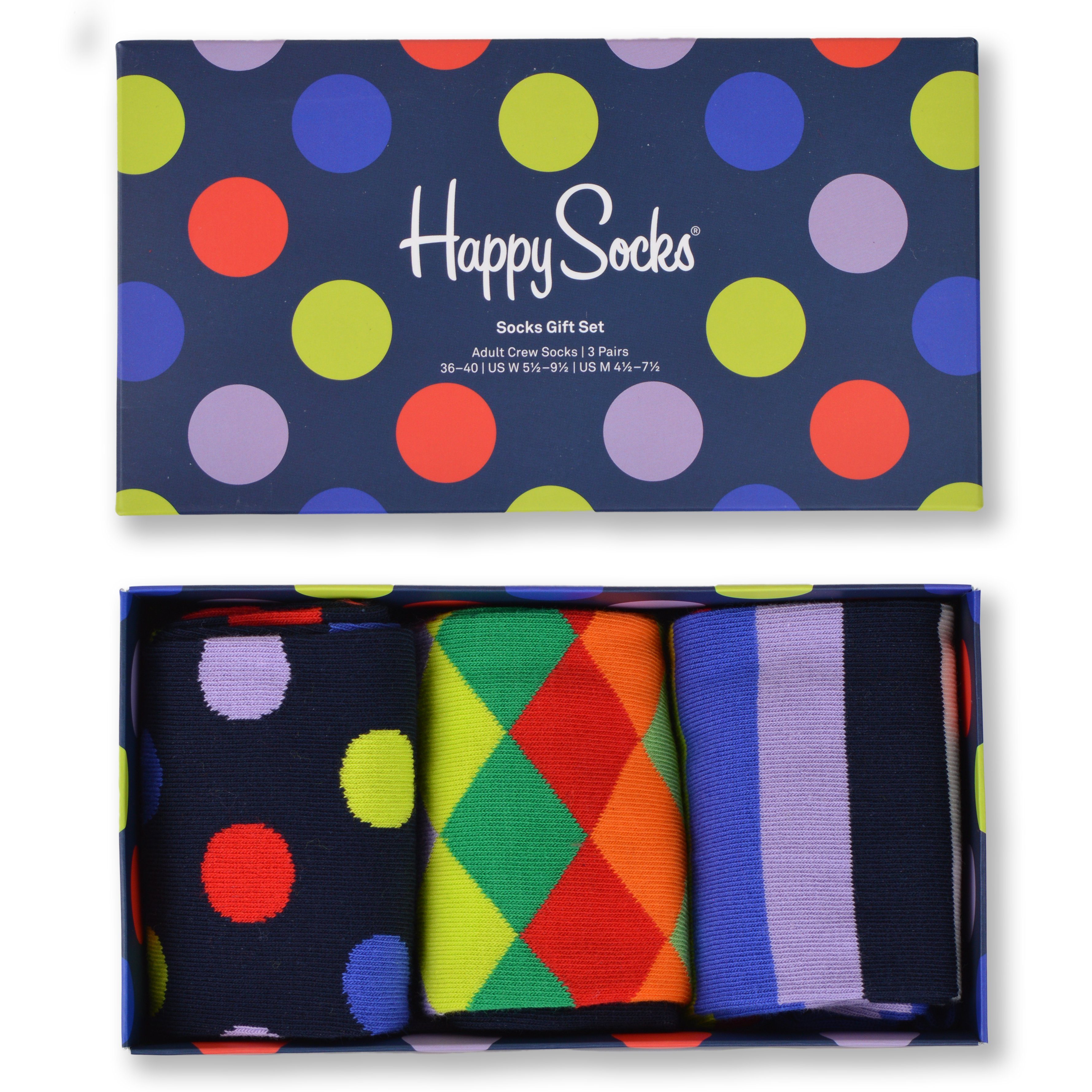 Happy Socks Socken Geschenkbox Sonderangebot (3 Paar) Gemustert Bunt, für Damen & Herren