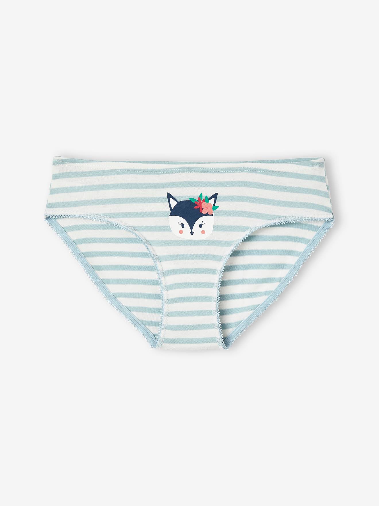Vertbaudet 7er-Pack Mädchen Slips mit Tiermotiven Oeko-Tex - weiß