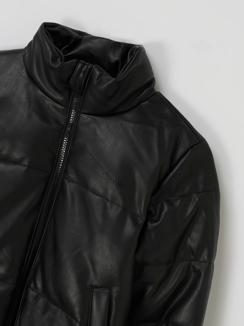 Steppjacke in Leder-Optik Modell 'Maxima' in schwarz