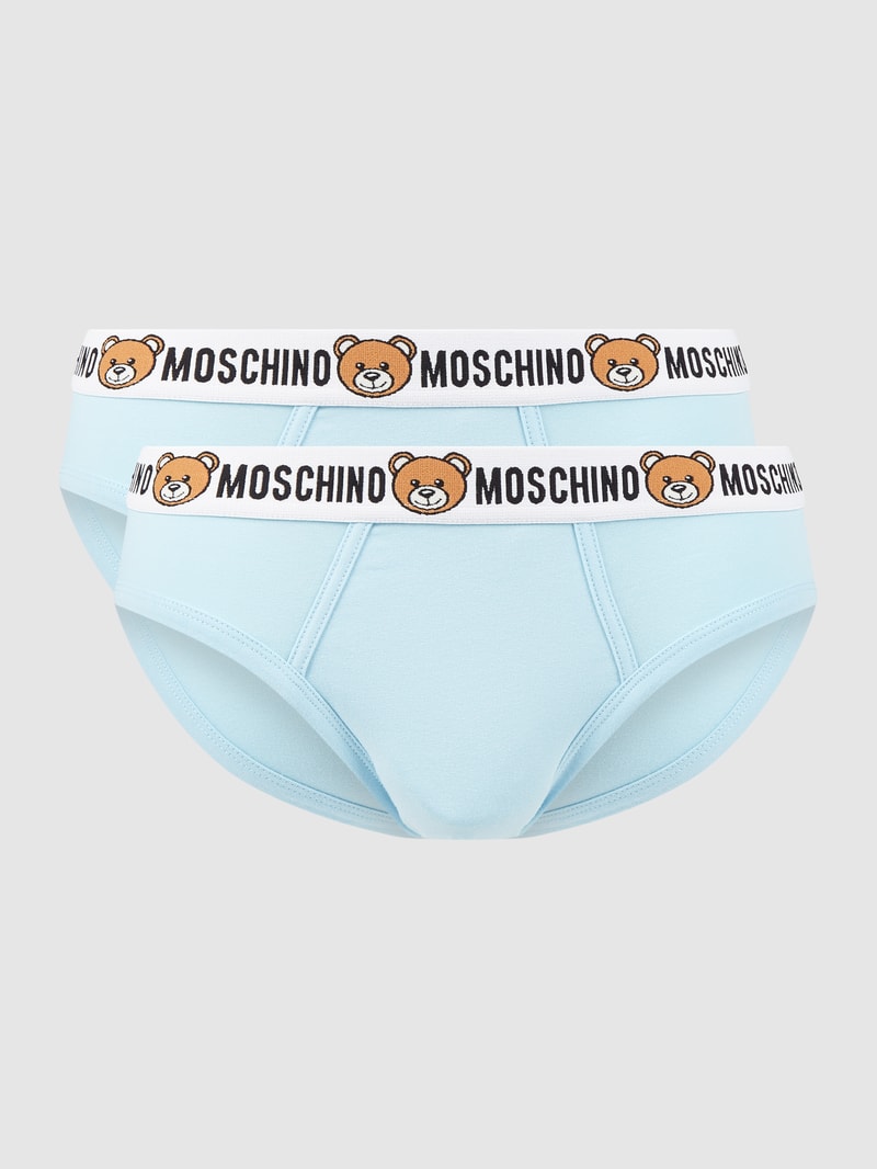 Slip mit Stretch-Anteil im 2er-Pack in hellblau