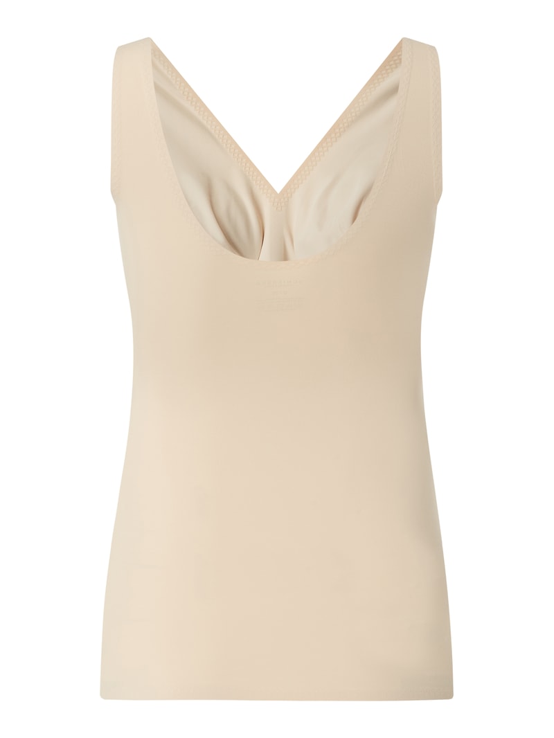 Top mit Stretch-Anteil in beige