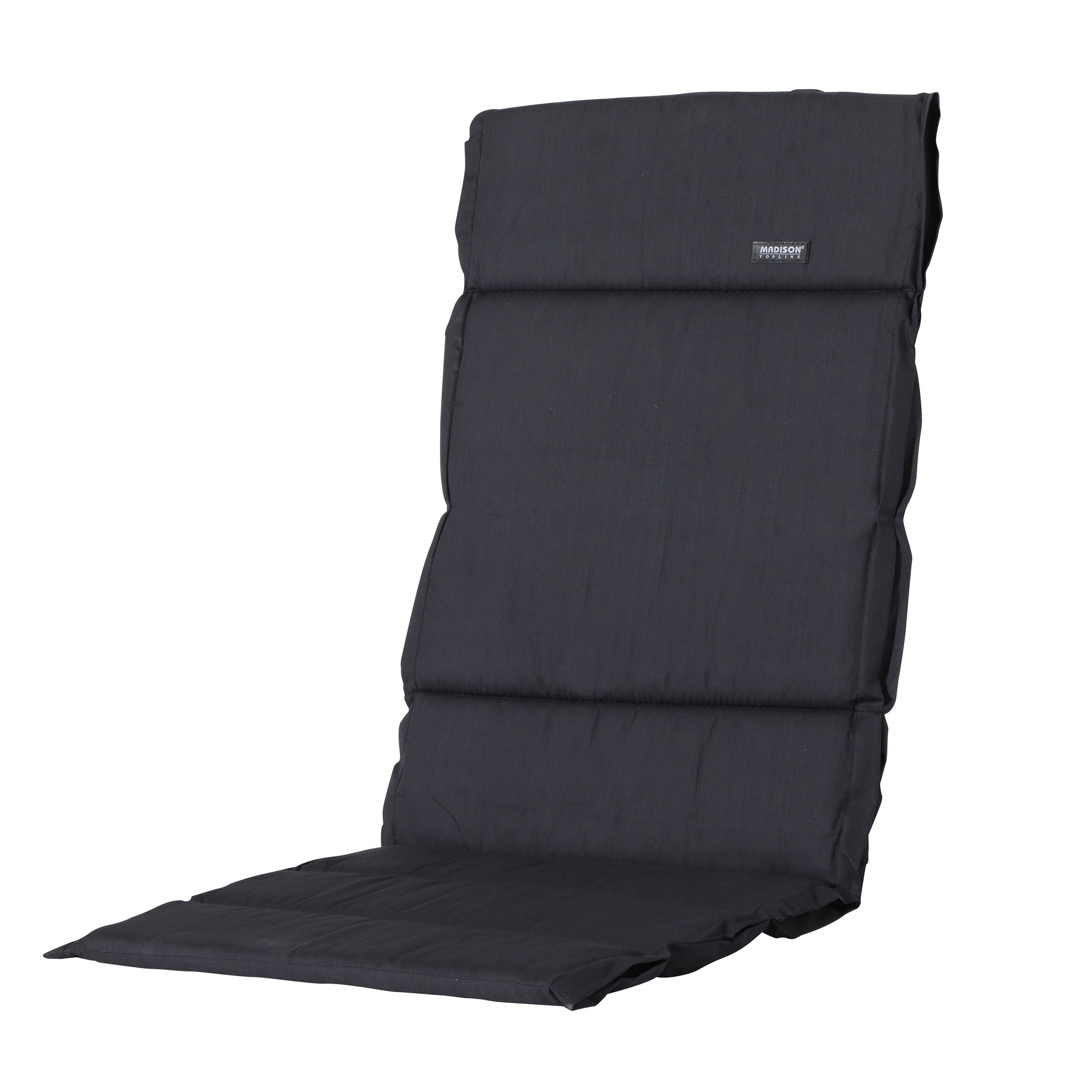 Madison Basic Black 125x50 Gartenkissen Faserkissen mit hoher Rückenlehne