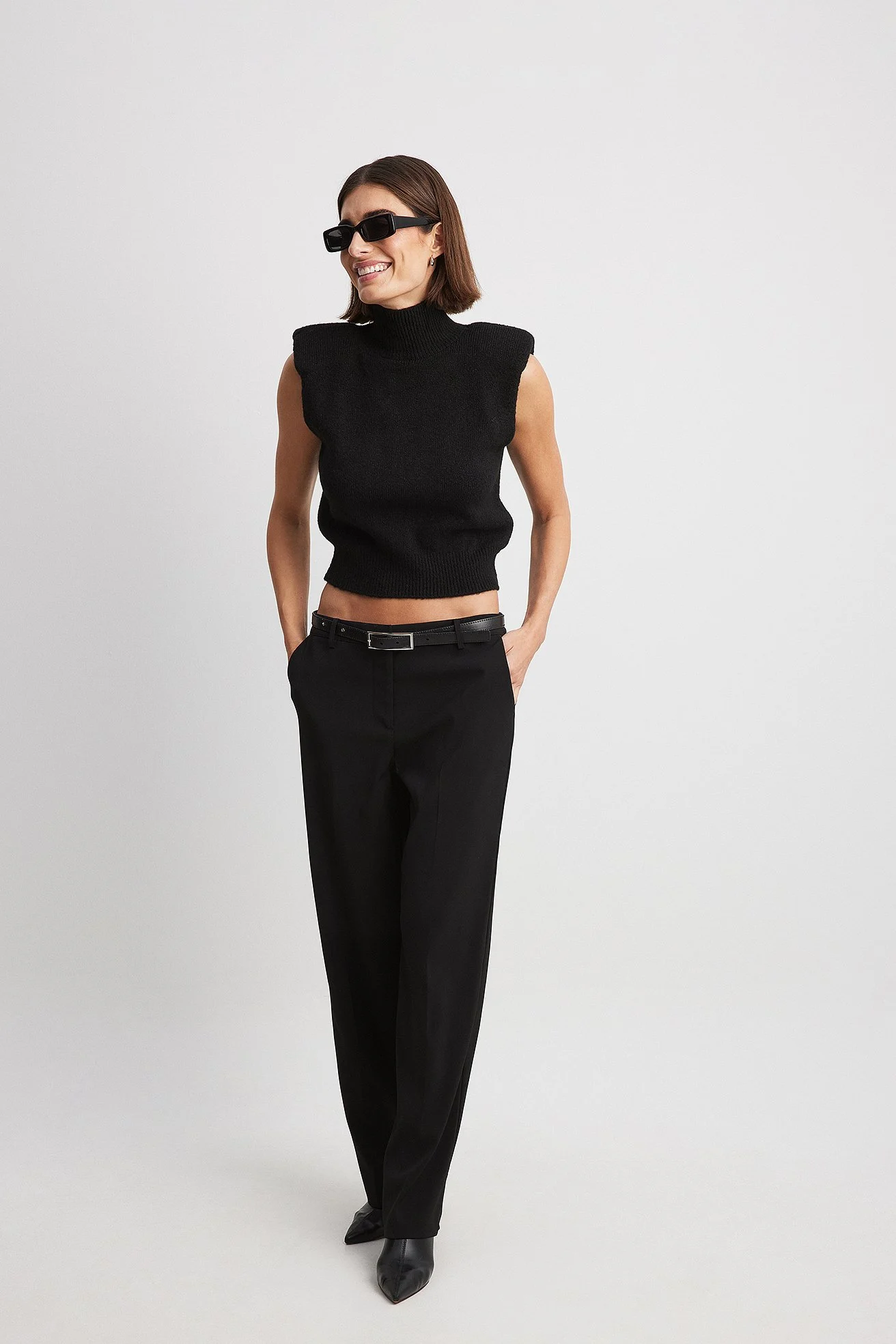 Gerade Anzughose mit niedriger Taille