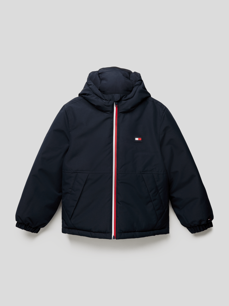 Jacke mit Label-Patch Modell 'ESSENTIAL PADDED JACKET' in marineblau