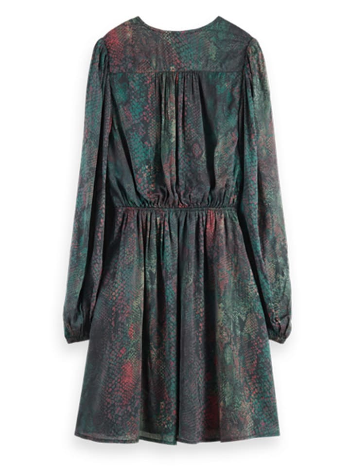 Scotch & Soda Kleid in Schwarz/ Petrol/ Rot günstig kaufen