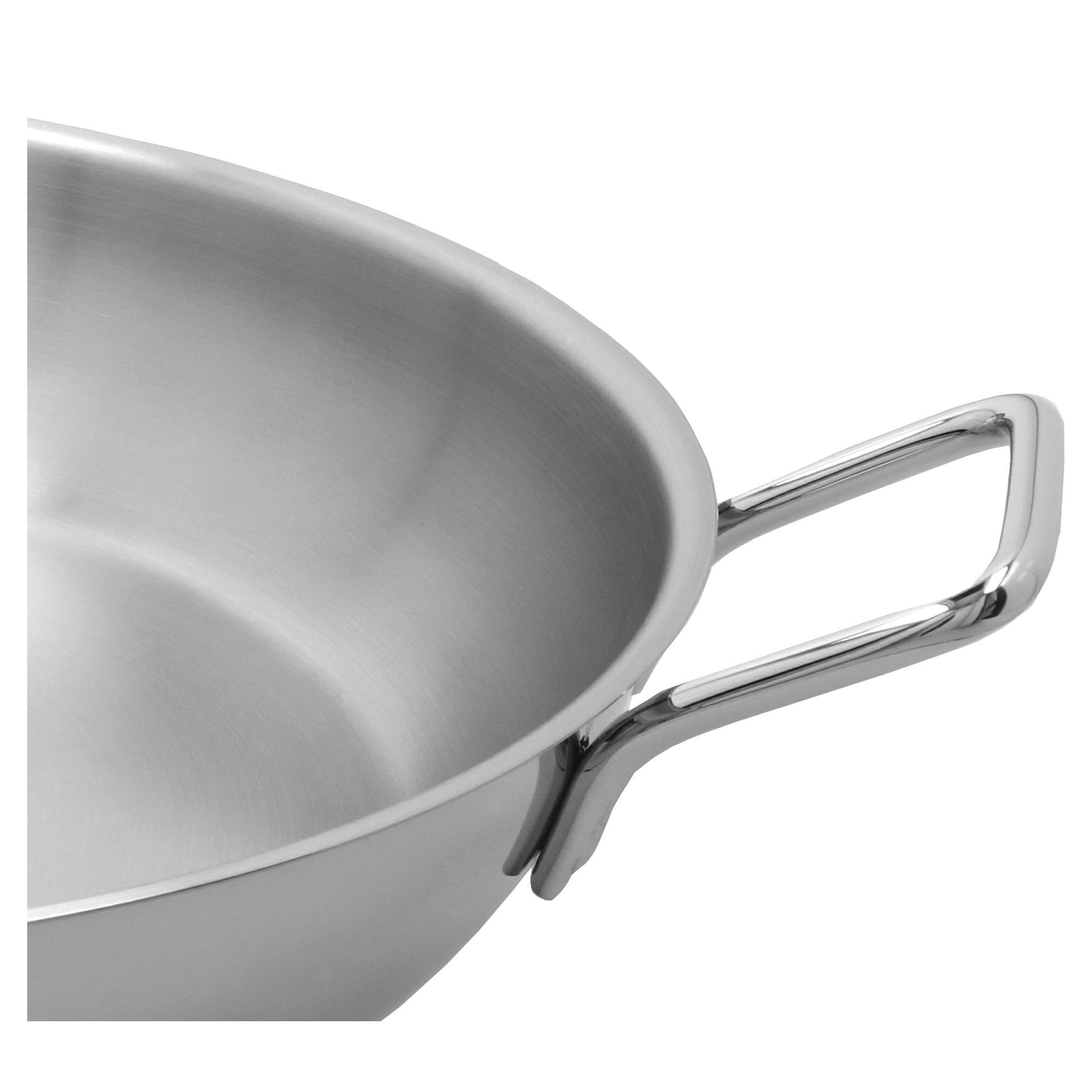 Paella-Pfanne ohne Deckel 46 cm, 18/10 Edelstahl, Silber