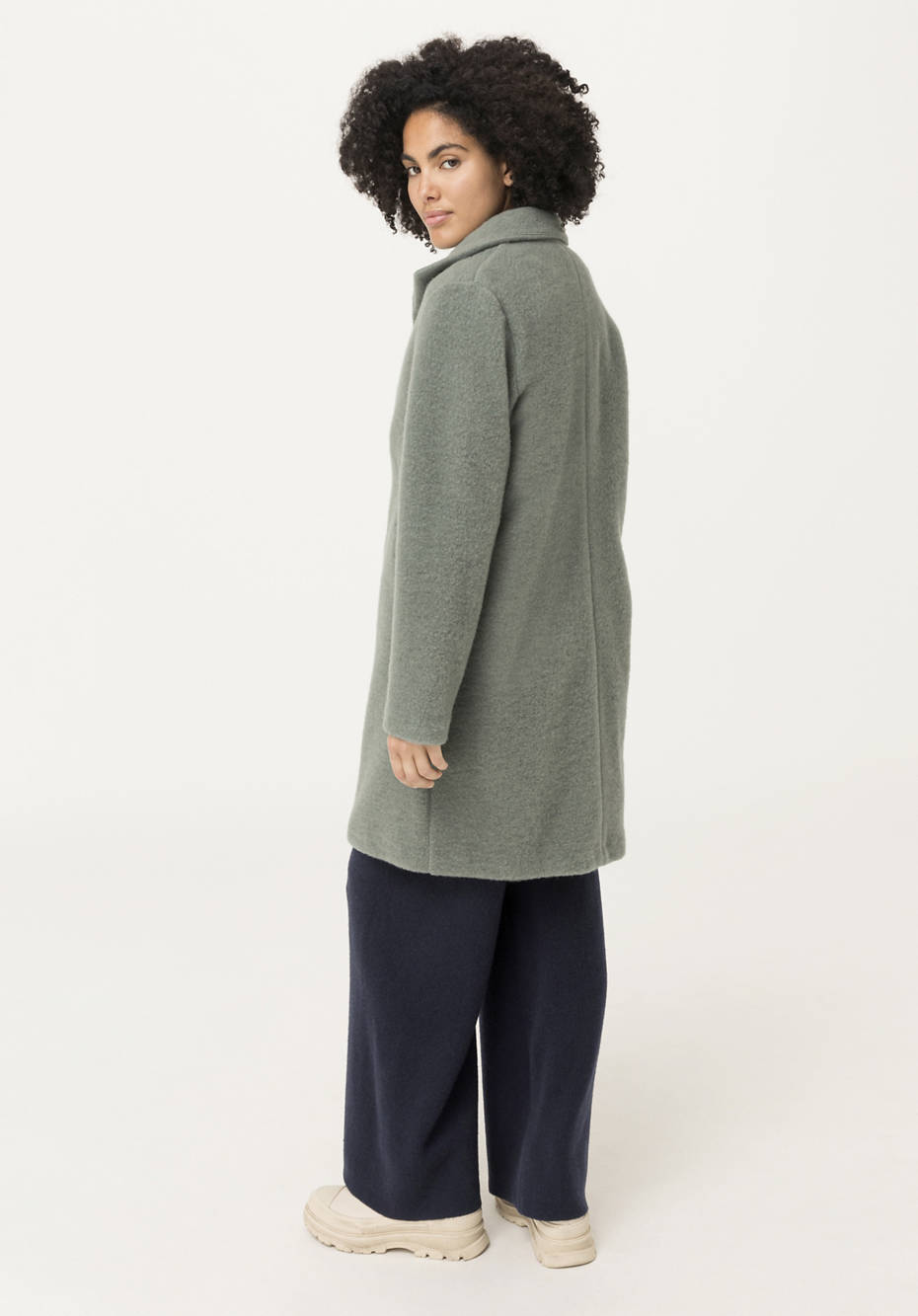 Wollfleece Mantel aus reiner Bio-Merinowolle