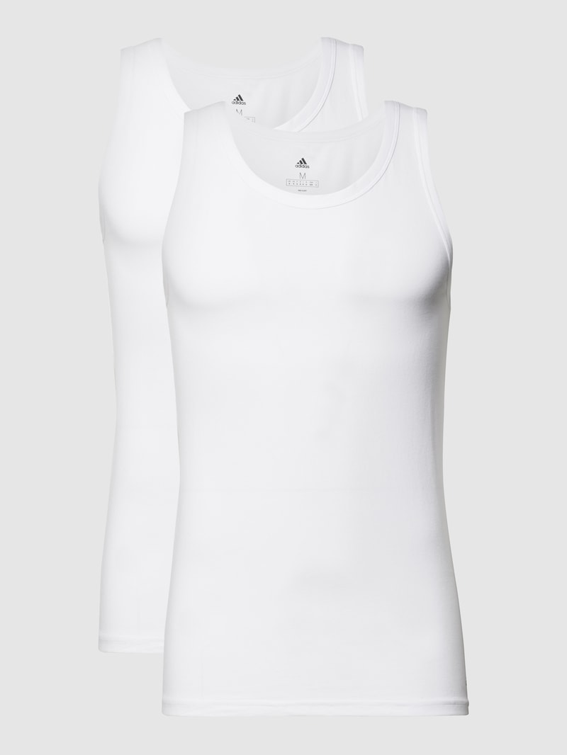 Tanktop mit Label-Print im 2er-Pack in weiß