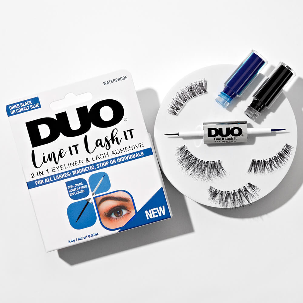 Ardell Duo Line It Lash It  colle/feutre 2 in 1 bicolore noir et bleu marine 5,2g 2 en 1 : Eyeliner bicolore et adhésif pour franges de faux-cils