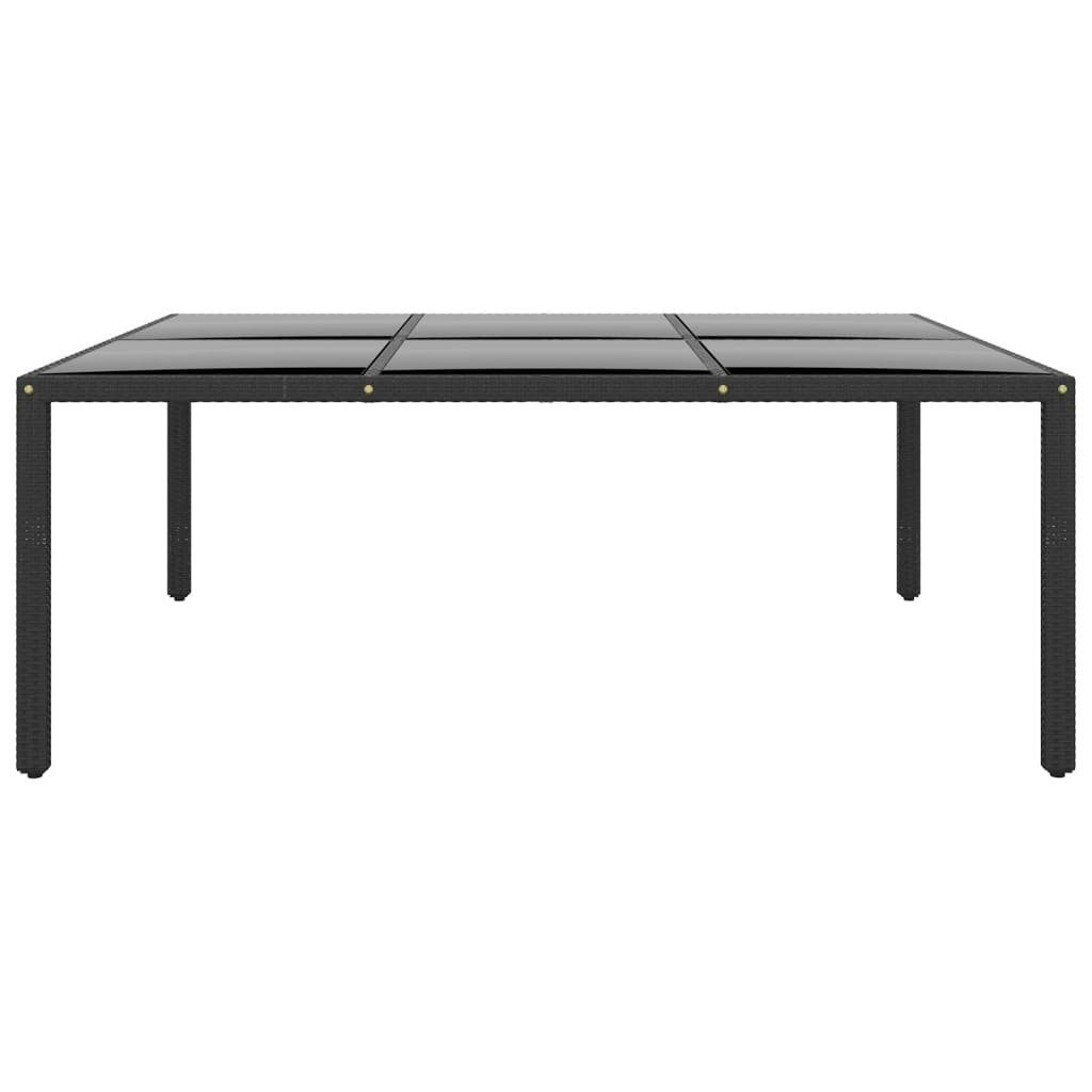 vidaXL Gartentisch Gartentisch 200x150x75 cm Hartglas und Poly Rattan Schwarz (1-St)