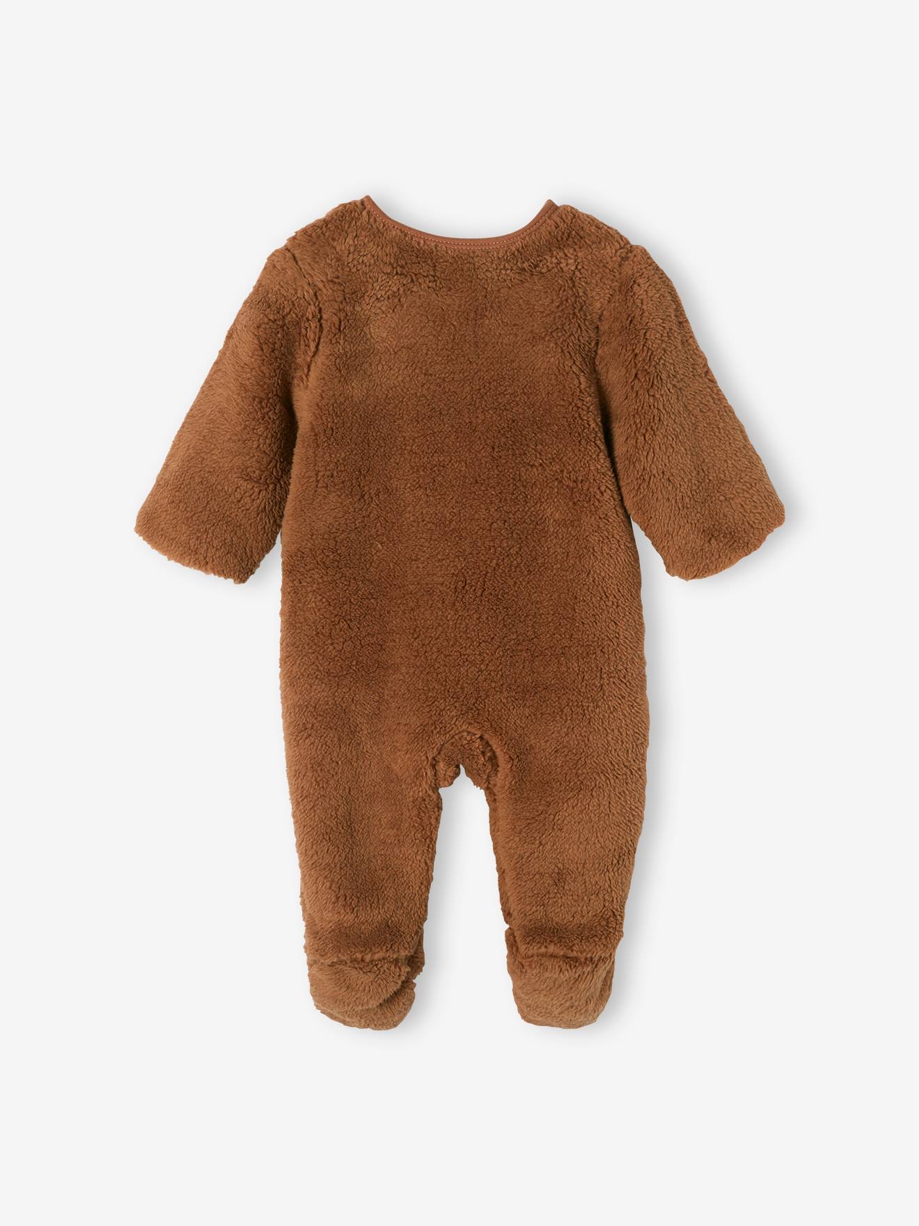 Vertbaudet Baby Overall Panda oder Maus, Webpelz Oeko-Tex - wollweiß