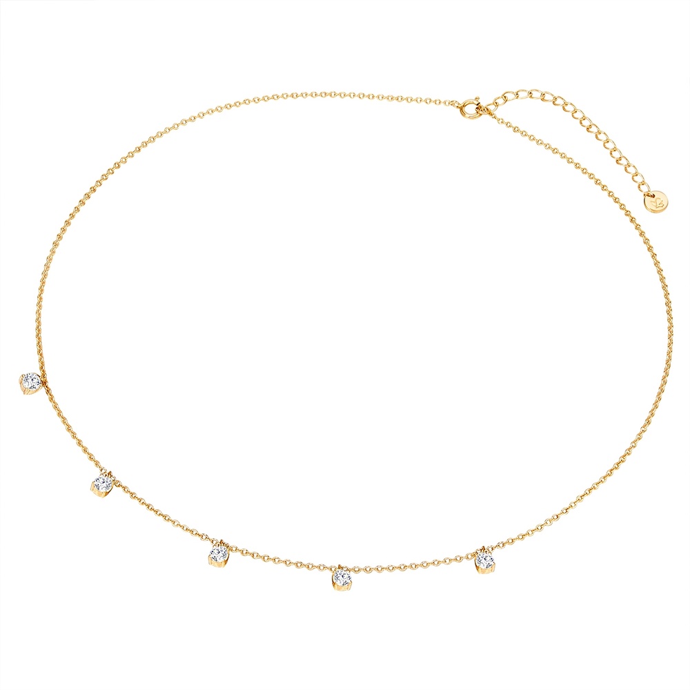 Glanzstücke München Collier en argent Argent sterling Oxyde de zirconium (CZ) en Or jaune collier