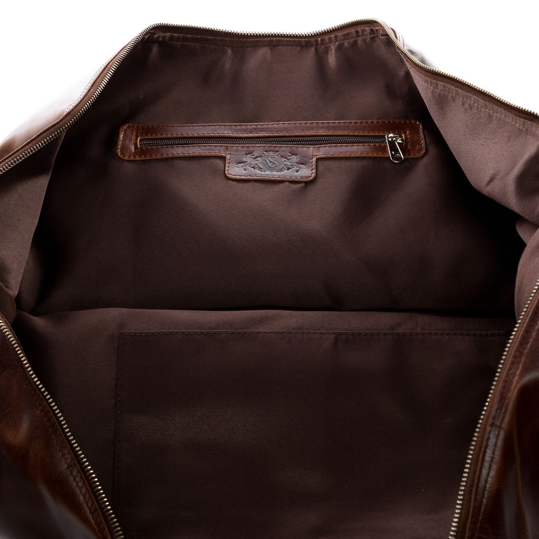 SID & VAIN Reisetasche Leder Weekender Unisex CHESTER, Echtleder Reisegepäck für Damen & Herren, Sporttasche XL braun-cognac