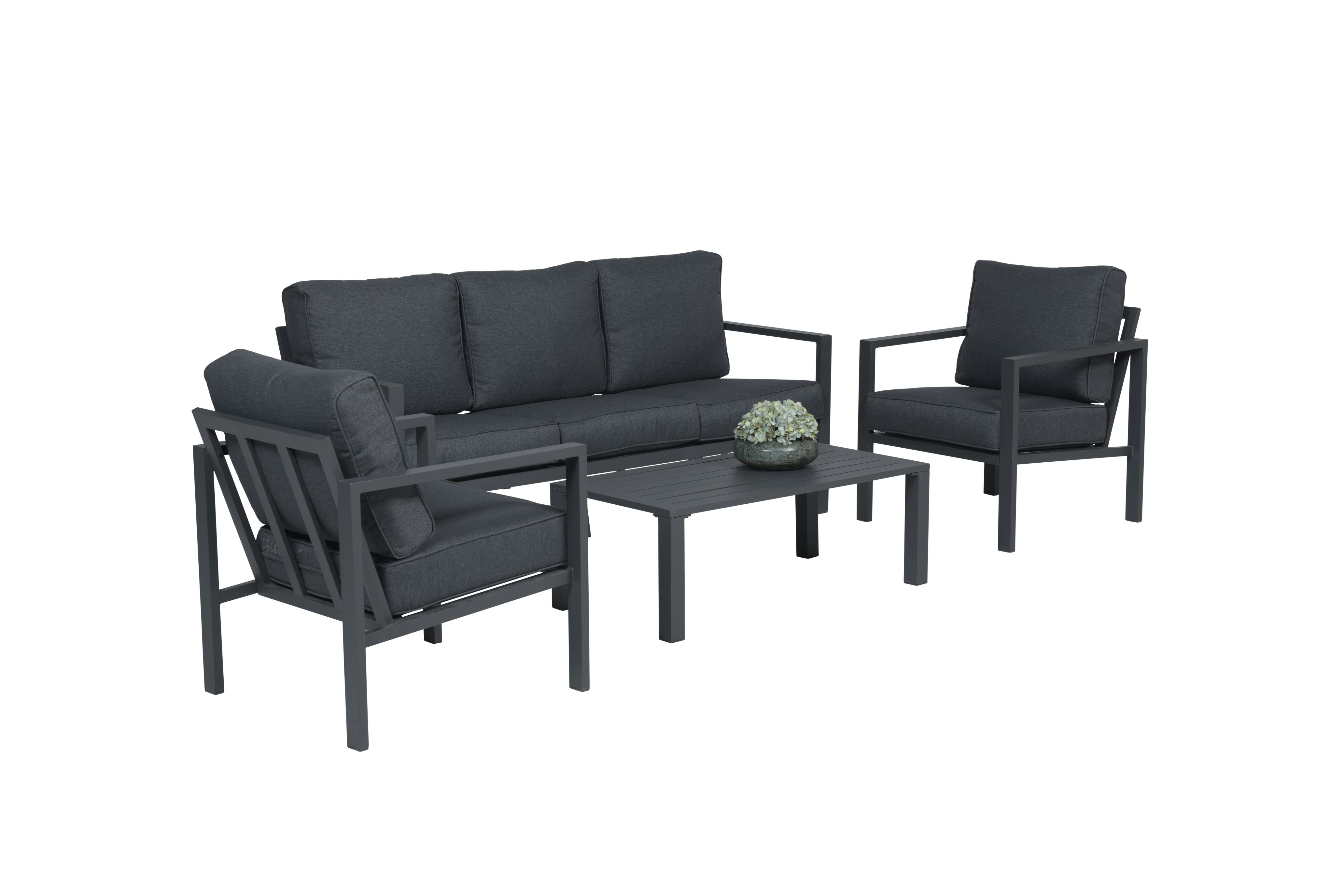 Garden Impressions Gartenlounge-Set Alu Lounge Set Springs Gartenmöbel Garnitur grau, inkl. Auflagen