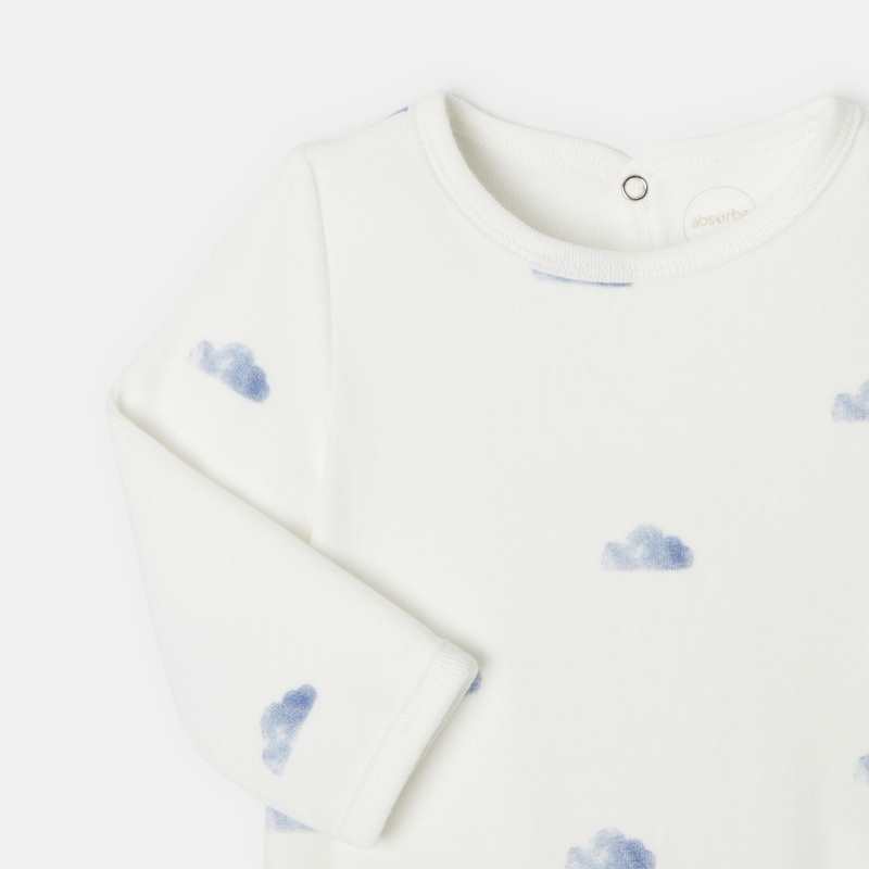 Dors-bien en velours impression nuages blanc mixte Absorba