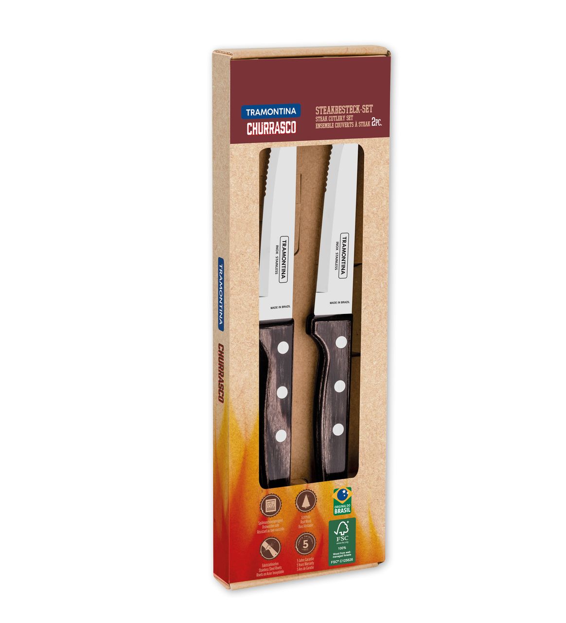Tramontina Steakmesser Gaucho, 2-tlg. Set