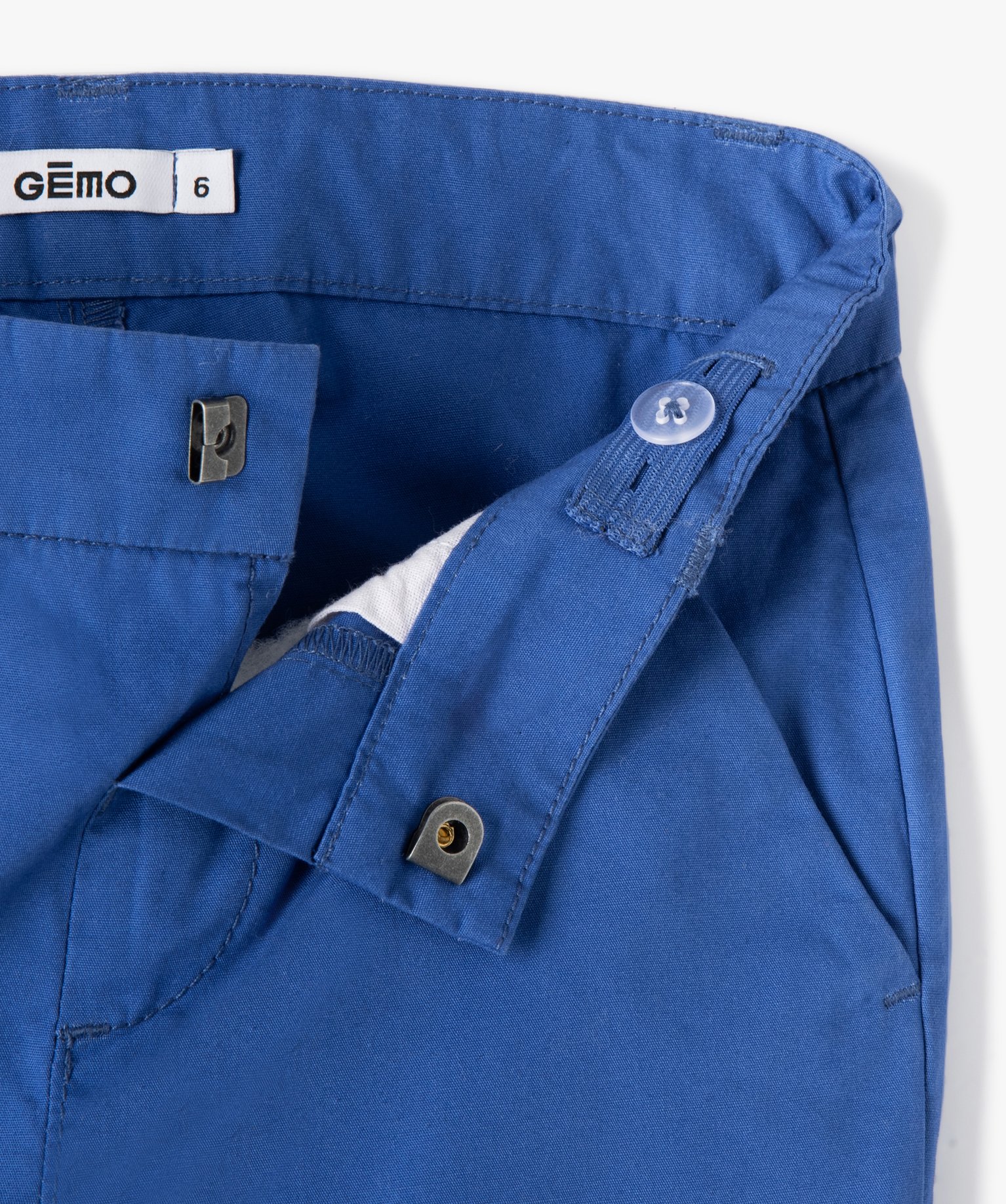 Bermuda Garçon en toile de coton bleu | GEMO