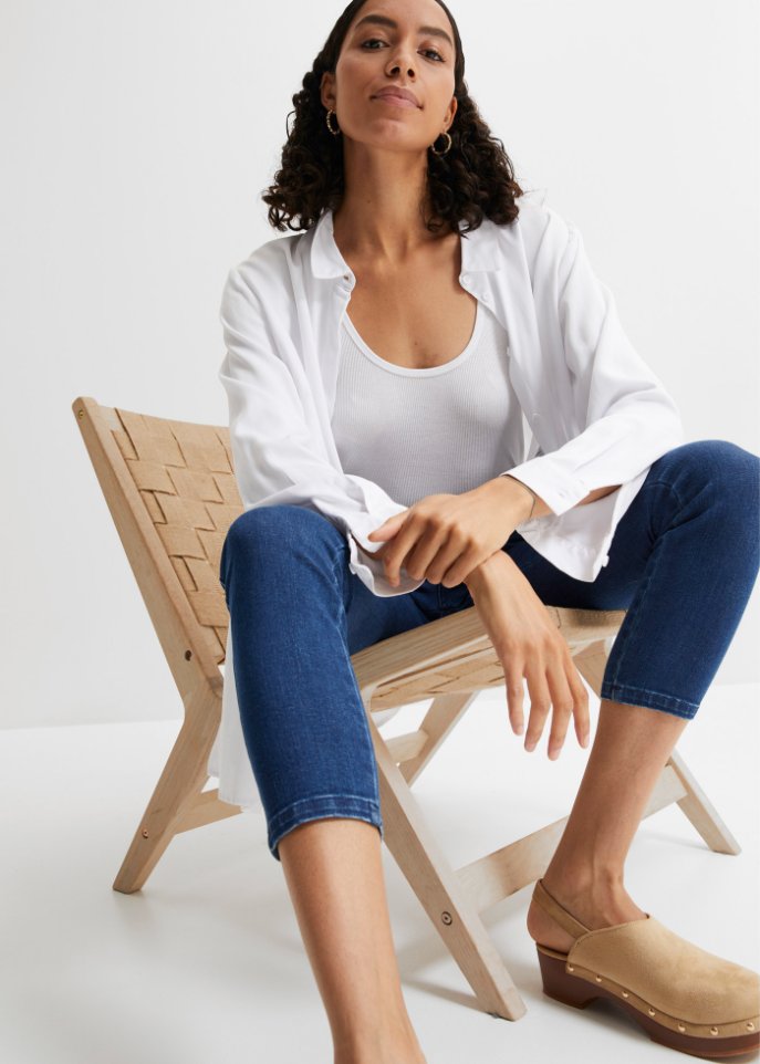 Stretch-Jeans, Skinny, knöchelfrei