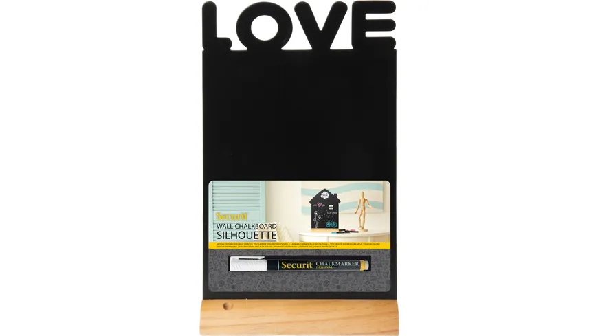 Securit Kreidetafel Love inkl. 1 Stift schwarz