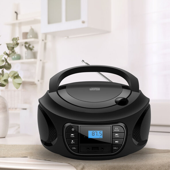 Tragbare CD Boombox CB-2, schwarz