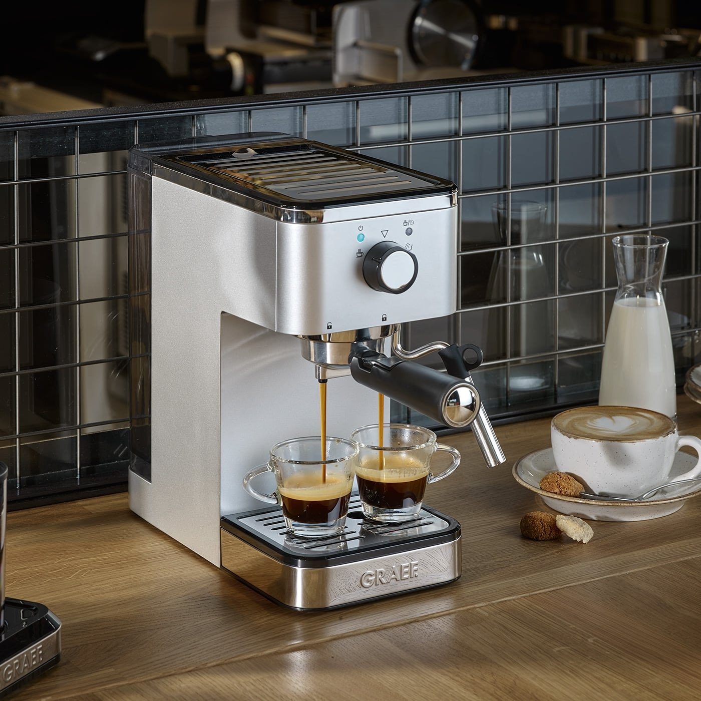 Graef Espressomaschine ES 400 Salita + CM 500 Kaffeemühle, praktisches Set aus Espressomaschine und Kaffeemühle