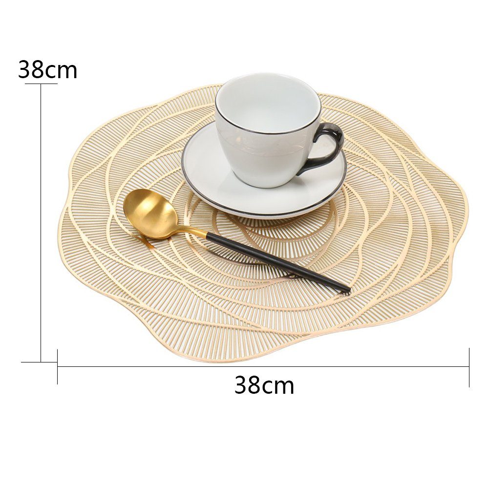 ZAXSD Tischsitz Tischsets,4er PVC Platzsets, Abwaschbar Tischsets, Hitzebeständig und rutschfest Tischsets, 38 cm