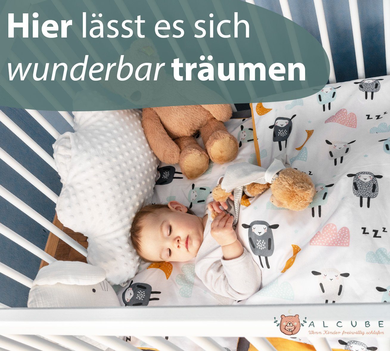 Kinderbettdecke + Kopfkissen, LUCA PREMIUM, Alcube, Füllung: 100% Silikonfaser, Bezug: 100% Baumwolle, 4-Jahreszeiten Kinderbettenset 2-teilig Bettdecken Set für Jahreszeit
