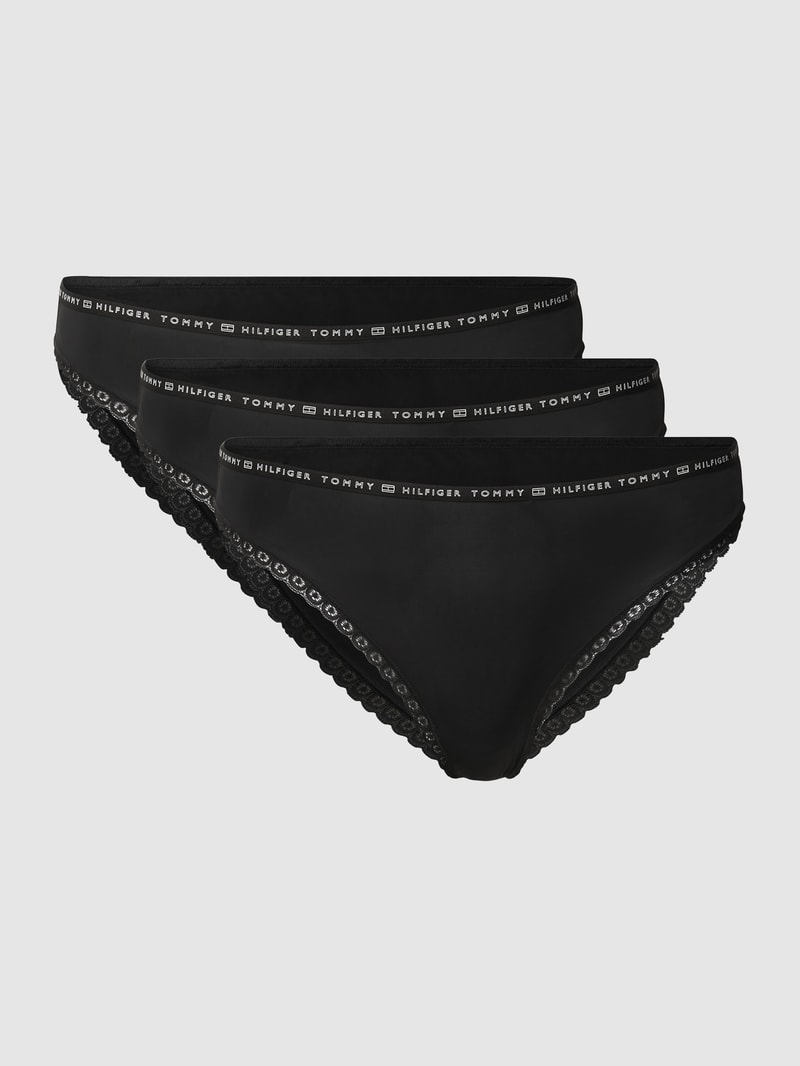 Slip mit Logo-Bund im 3er-Pack in schwarz