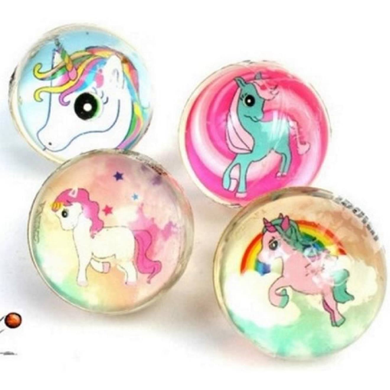 Lot 4 balle licorne rebondissante jouet fete anniversaire unicorne jeu d enfant blanc