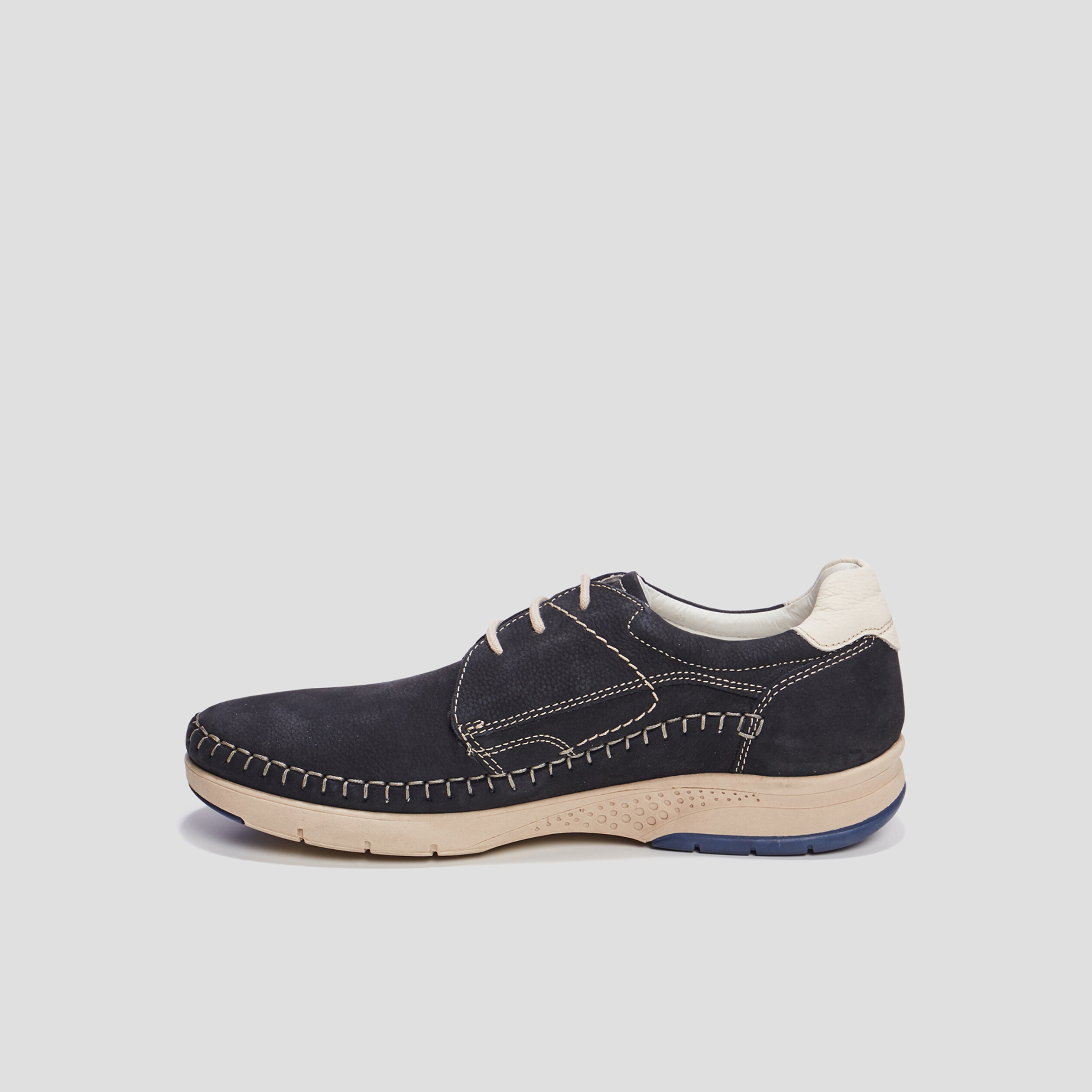 Derbies en cuir Walking bleu marine homme | La Halle