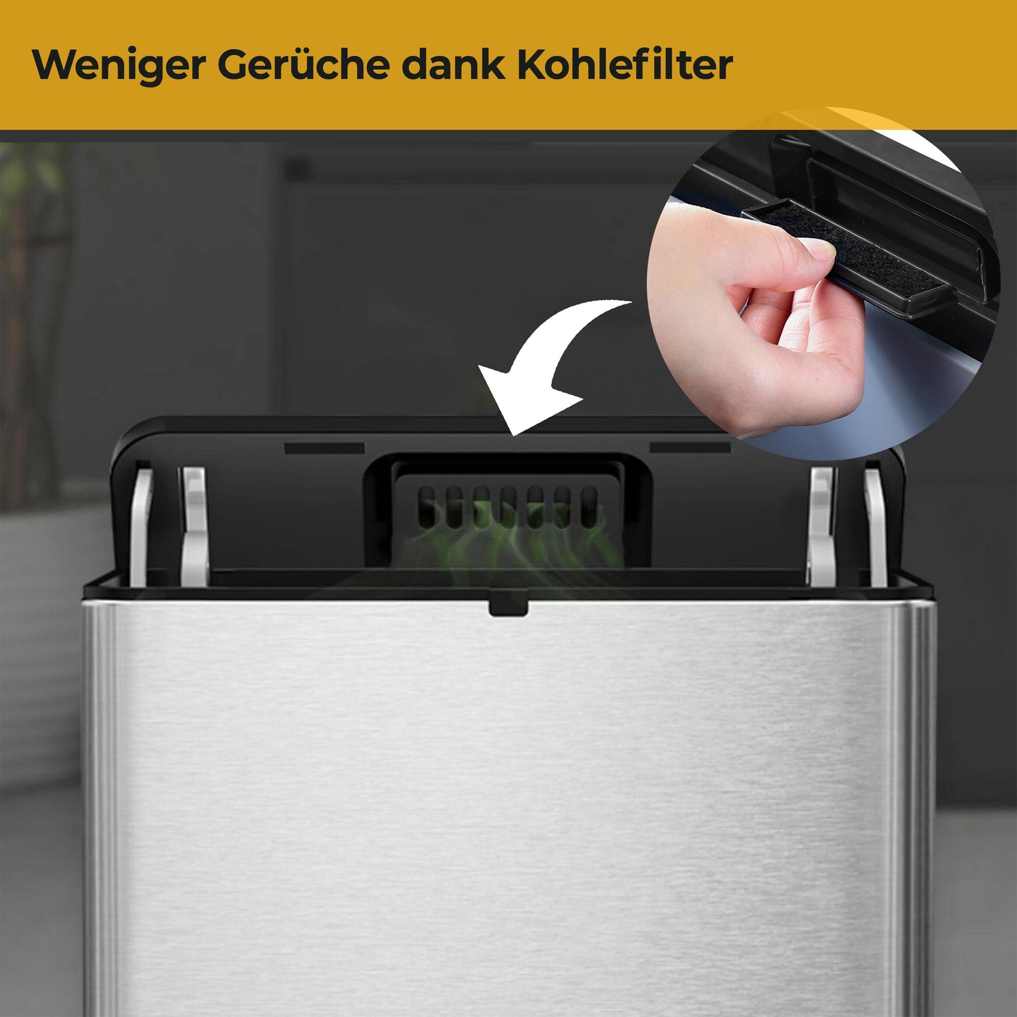 SILBERTHAL Biomülleimer Küche klein 3L mit Deckel, geruchsdicht mit Deckel, Innenbehälter spülmaschinenfest