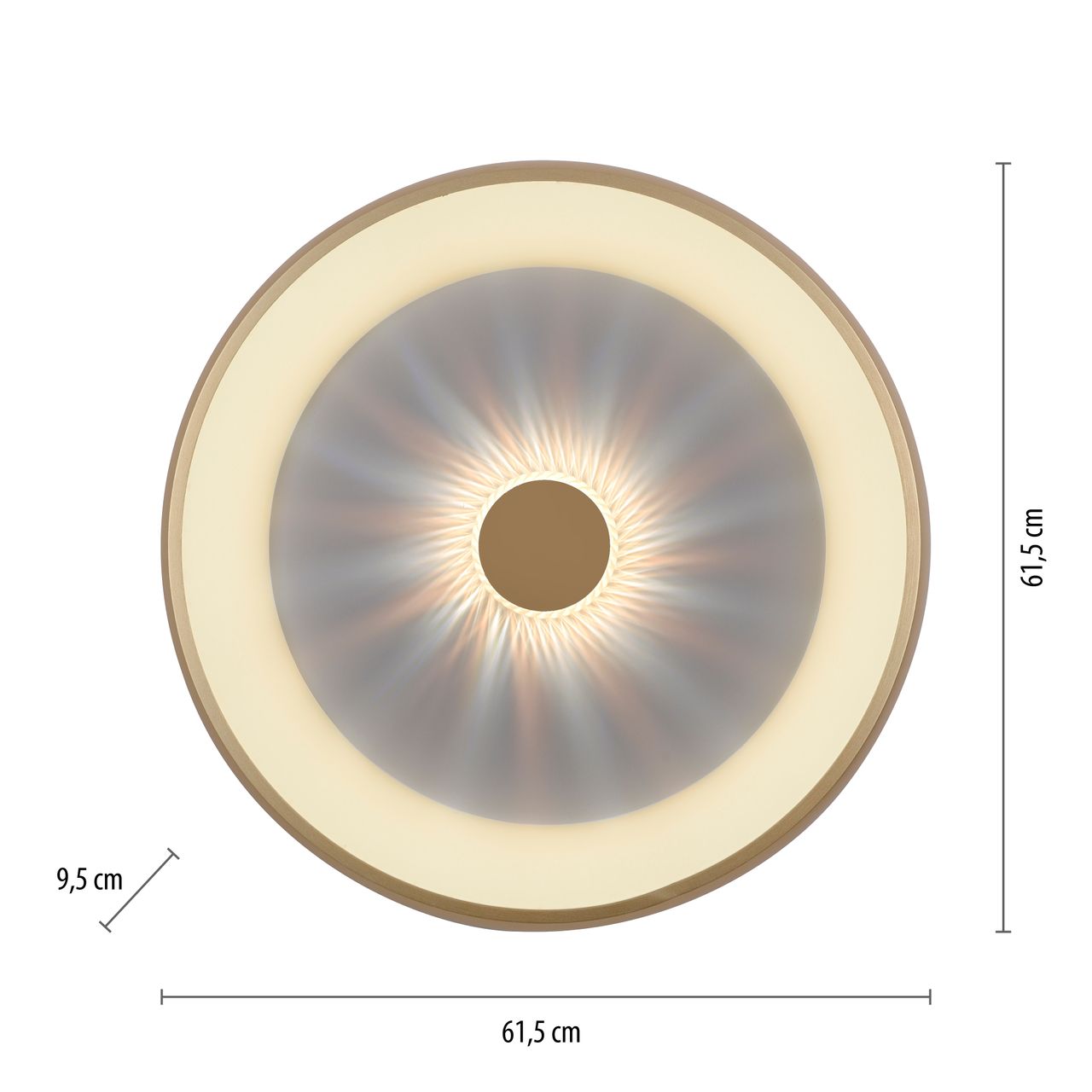JUST LIGHT LED Deckenleuchte VERTIGO, CCT, dimmbar, Fernbedienung, Ø61,5cm, Kristall-Effekt