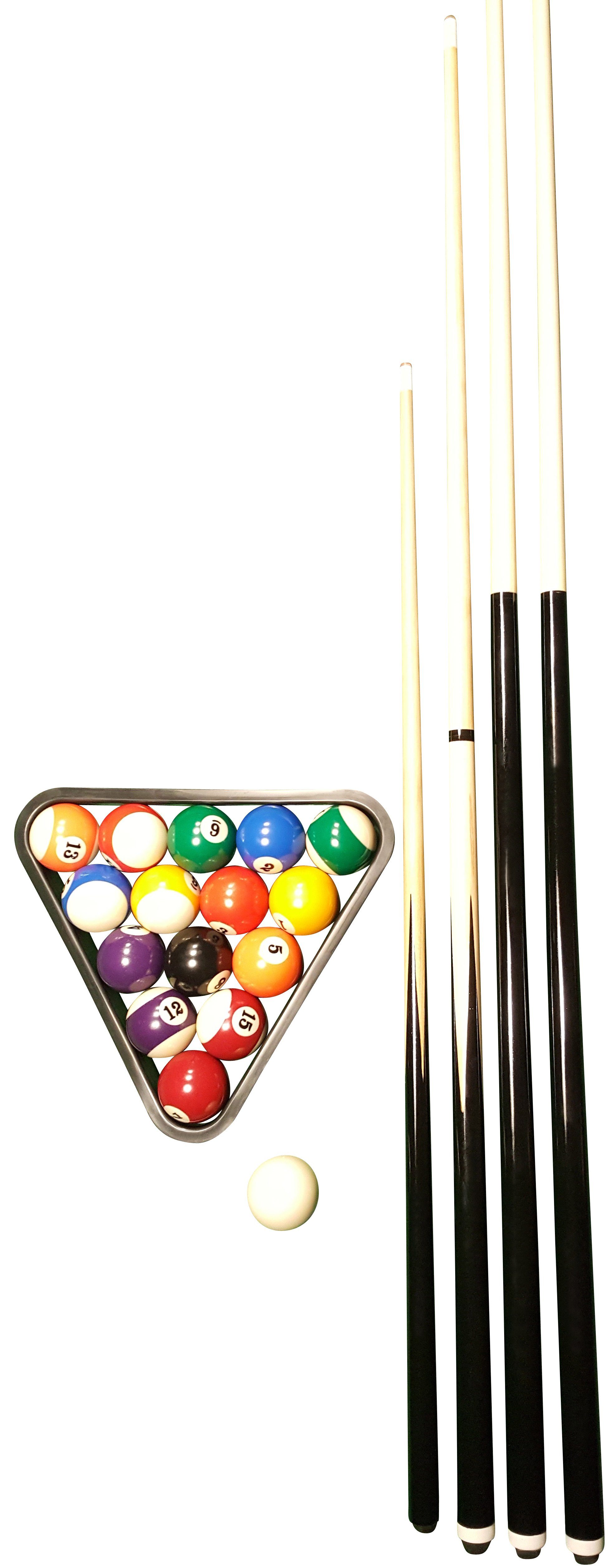 John West Billardtisch Billard Einsteiger Set - Kugeln + Triangel + 4 Queues (145, 122 + 92), (1-tlg)