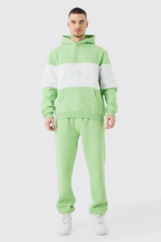 Tall Colorblock Man Trainingsanzug mit Kapuze
