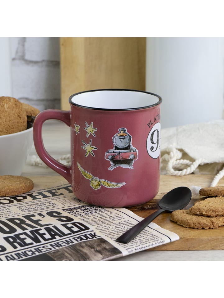 Geda Labels Tasse HP Watercolor World rot Emaille-Optik 400ml in Rosa - 400ml günstig kaufen onesize