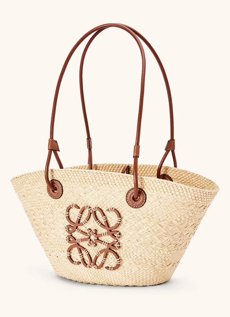 Geantă mică LOEWE Anagram Basket cu detalii din piele de vițel